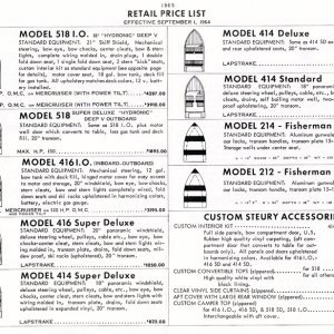 1965 Steury Spec Sheets Page 2 & 3