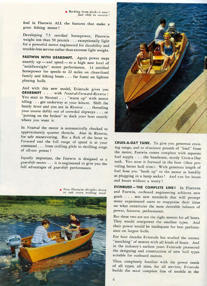 1950 Evinrude Brochure Page 4
