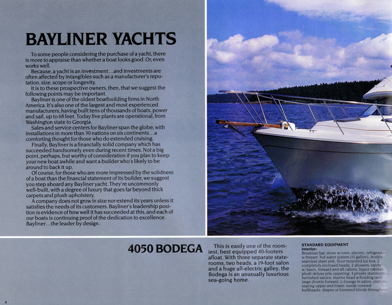 1982 Bayliner Brochure Page 4