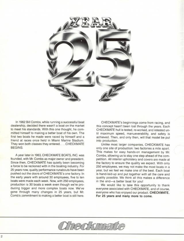 1988 Checkmate Brochure Page 2