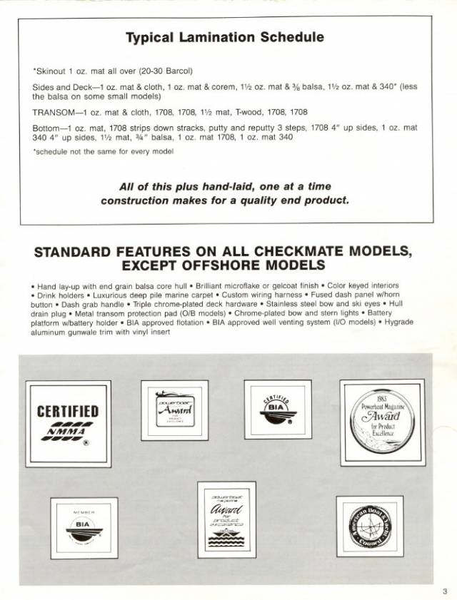 1988 Checkmate Brochure Page 3